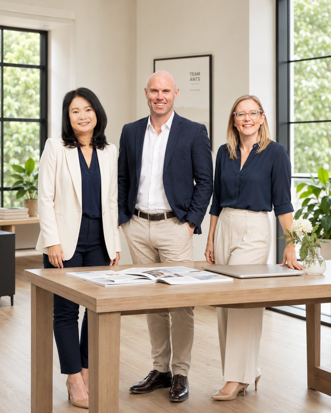Team Ants working together in the office